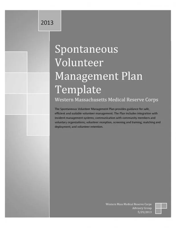 SUV Plan Cover Page